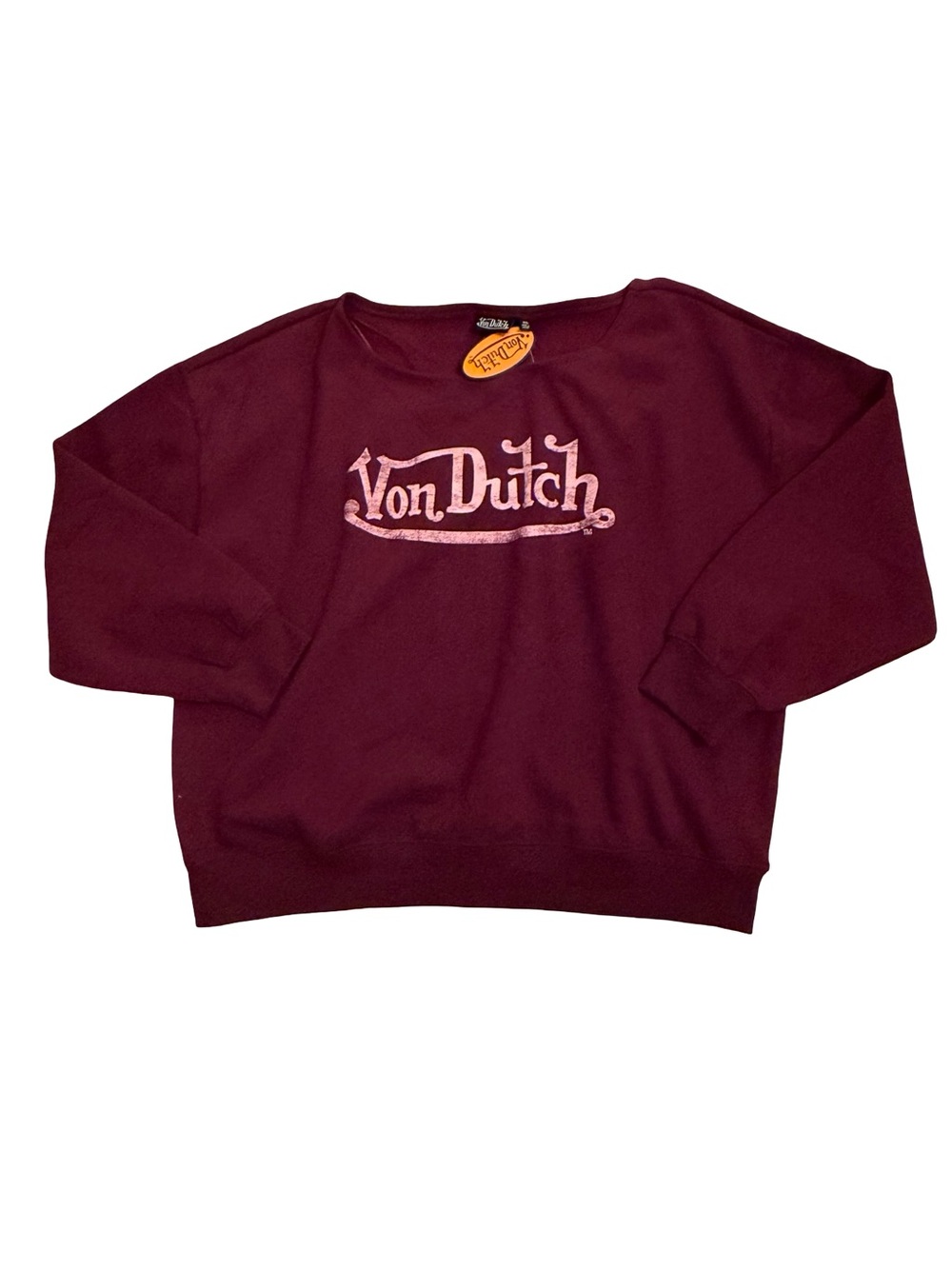 Von Dutch Burgundy Maroon Logo Sweatshirt NWT